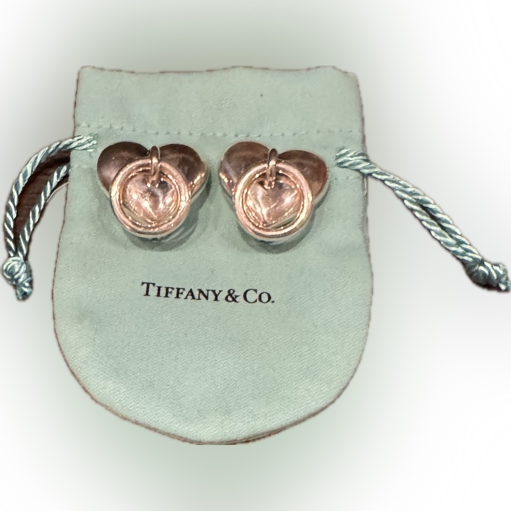 Tiffany & Co. 925 Sterling Silver Heart door knocker EarClip Earrings